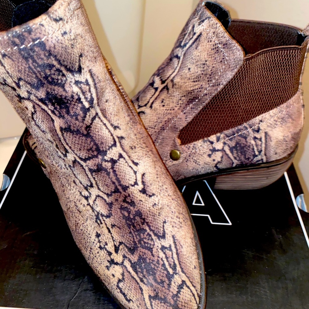MIA Jaylee Snake Print Ankle Boot